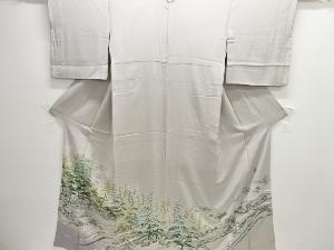 作家物　手描き友禅　松原模様一つ紋色留袖